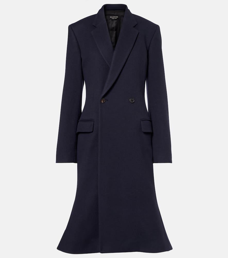 balenciaga godet wool coat