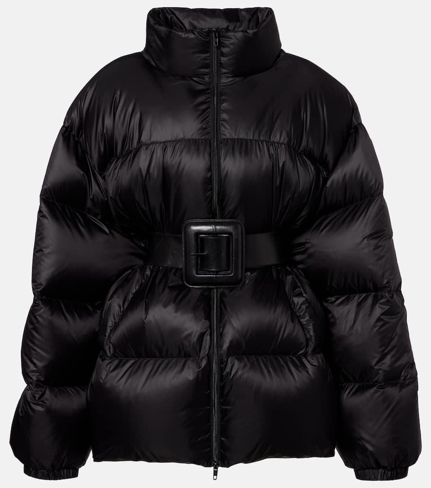 balenciaga hourglass belted down jacket