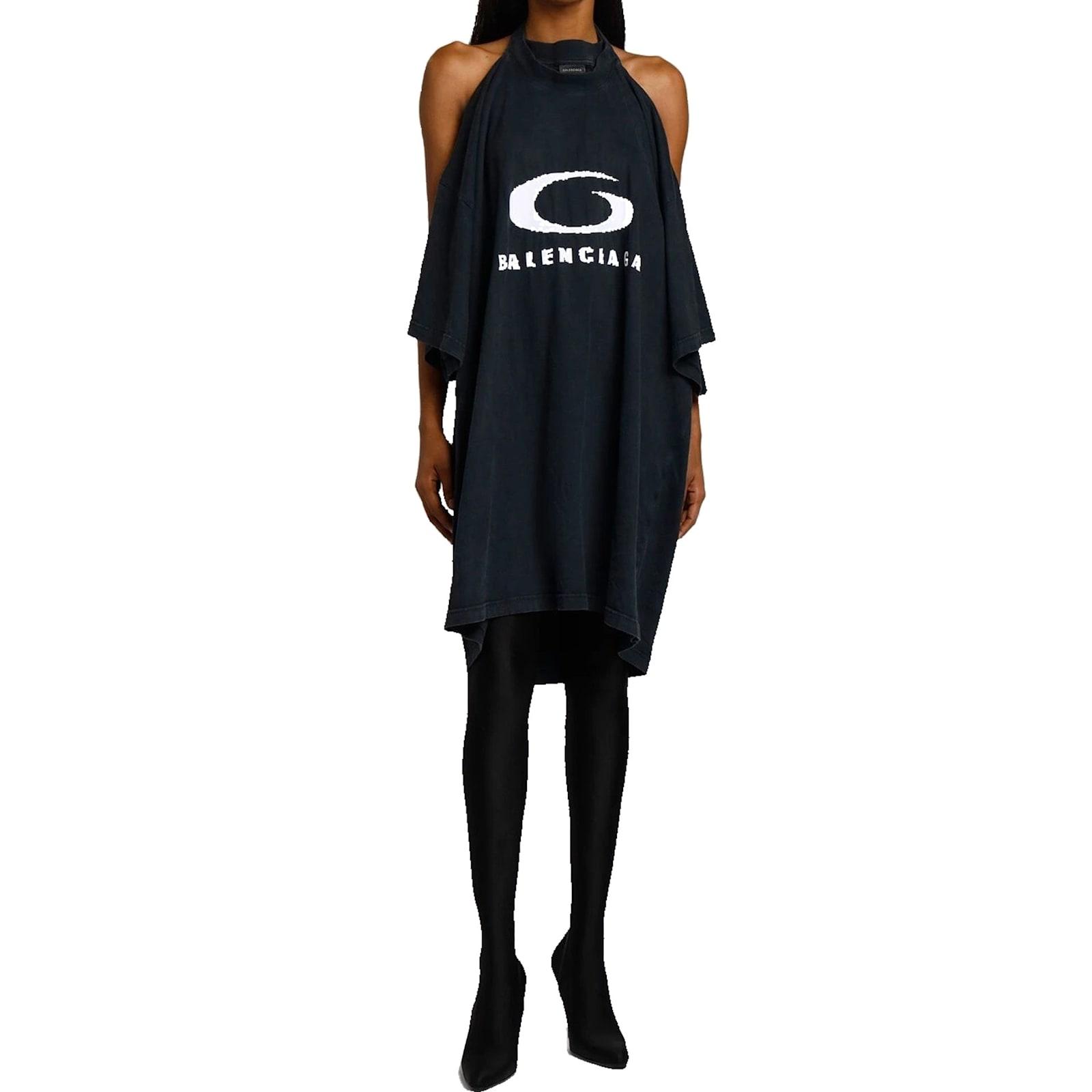 balenciaga icon print t-shirt dress