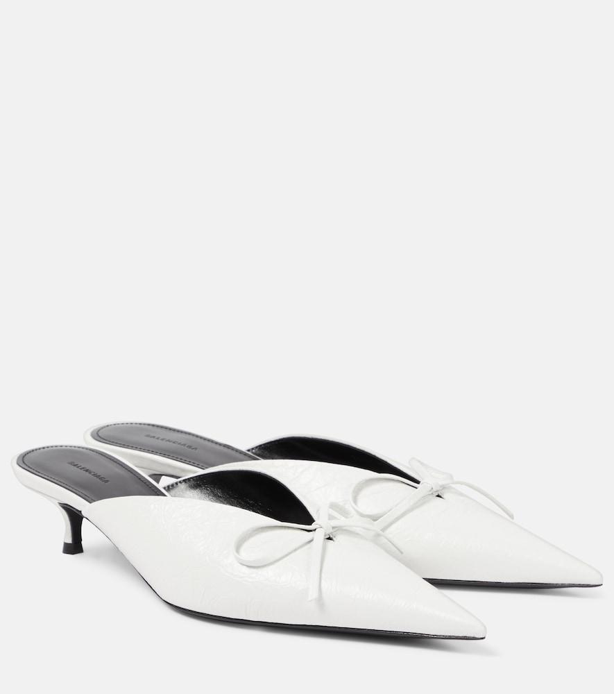 balenciaga knife bow leather mules