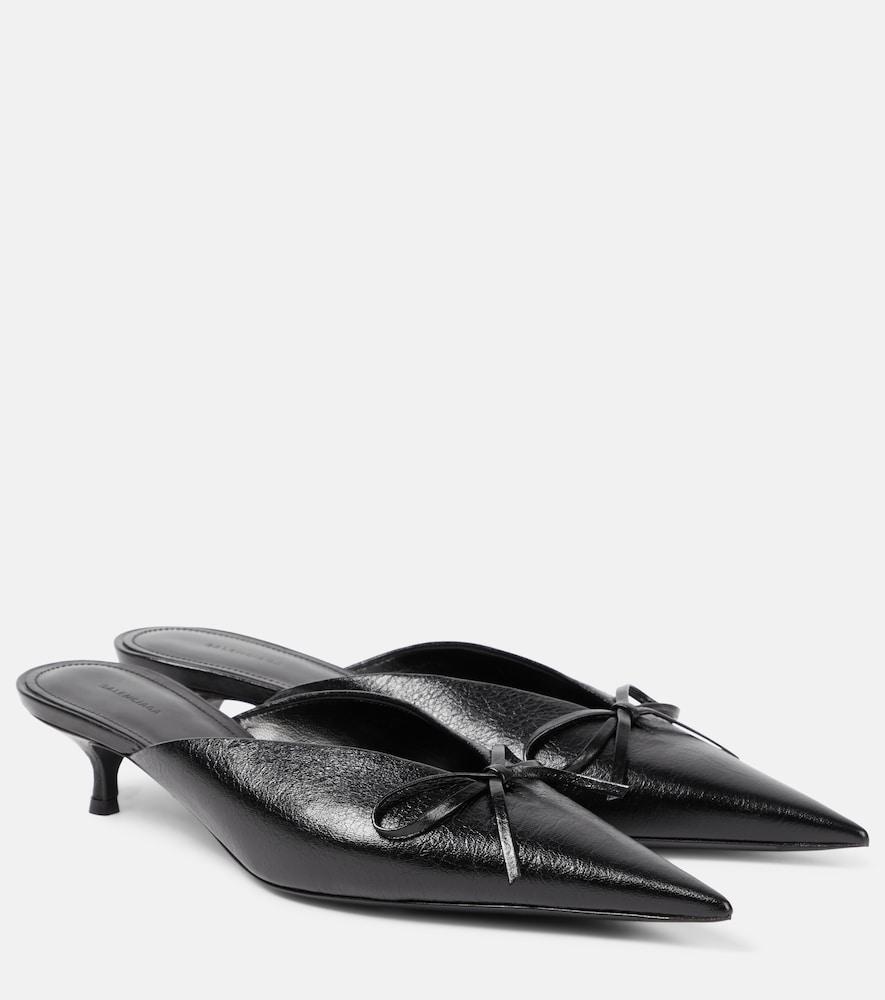 balenciaga knife bow leather mules