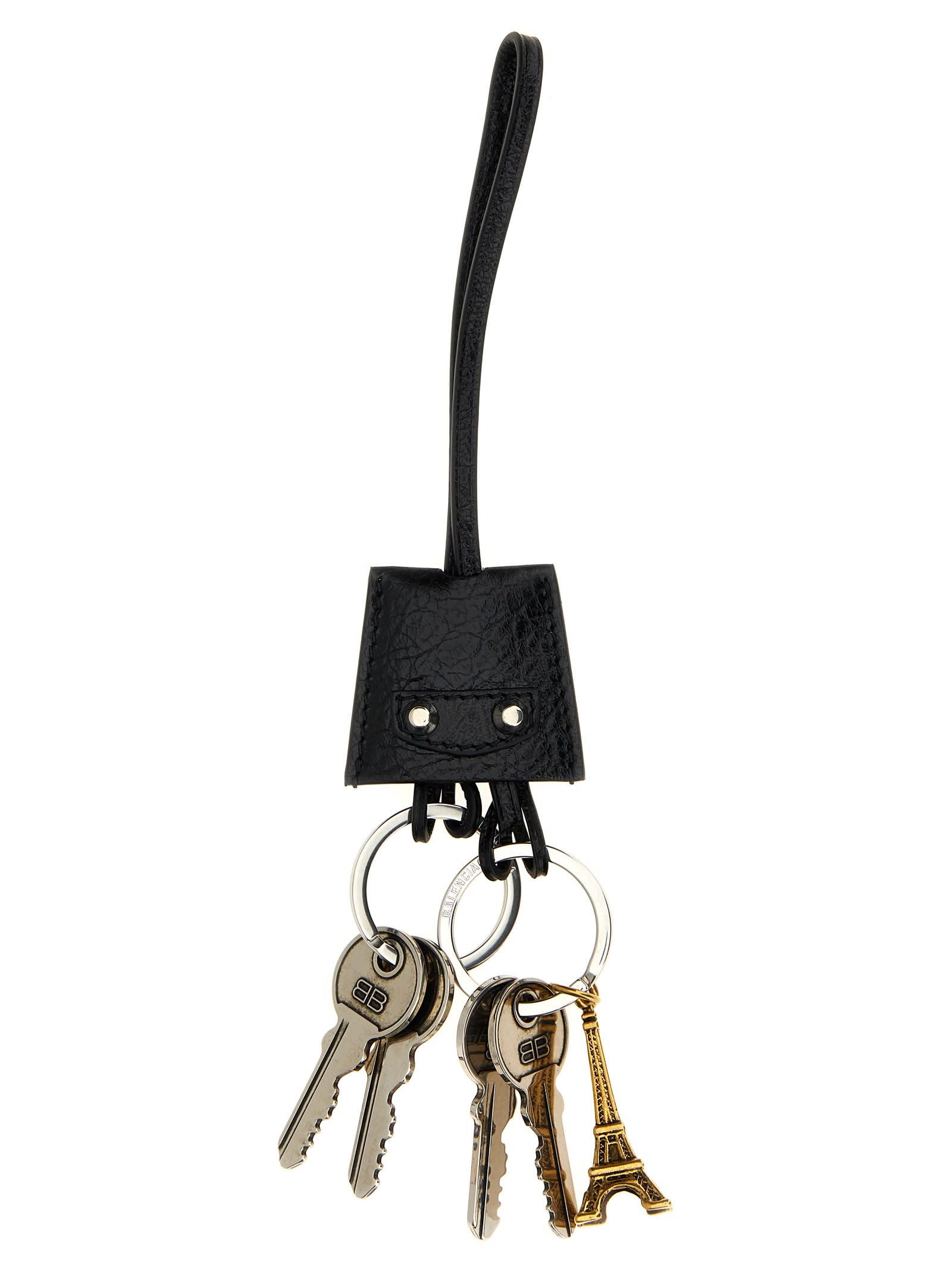 balenciaga le city charm eiffel keyring