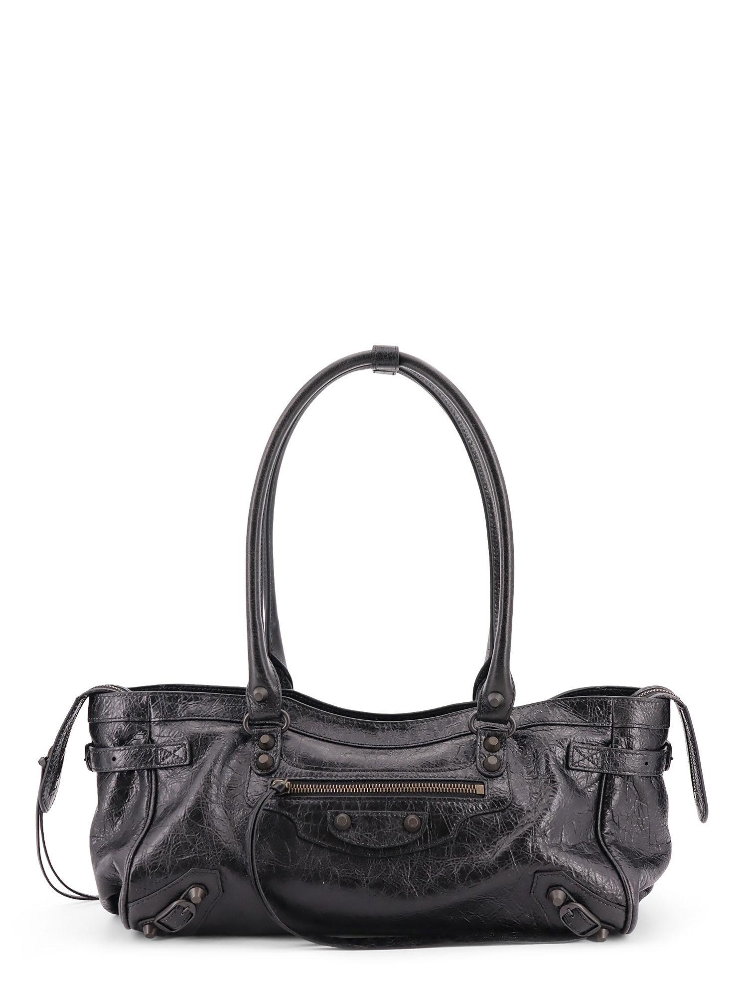 balenciaga le city east west leather shoulder bag