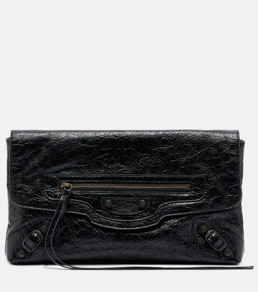 balenciaga le city leather clutch