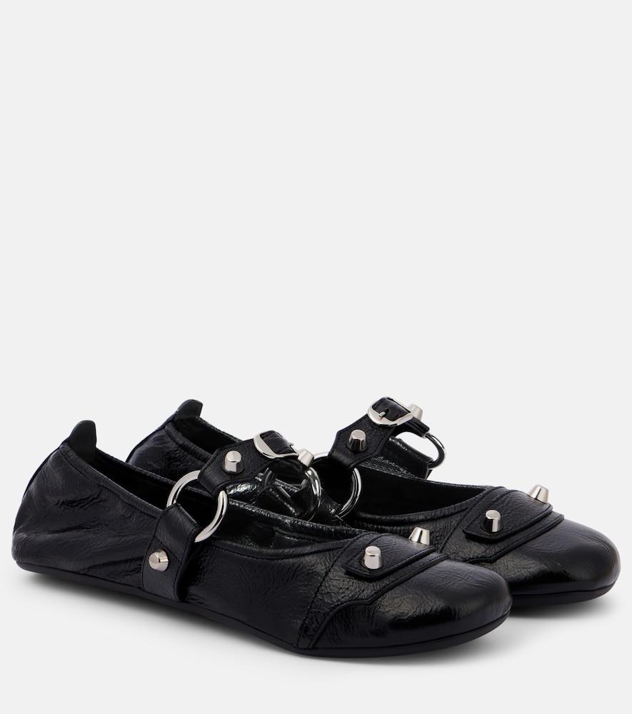balenciaga le city leather mary jane flats