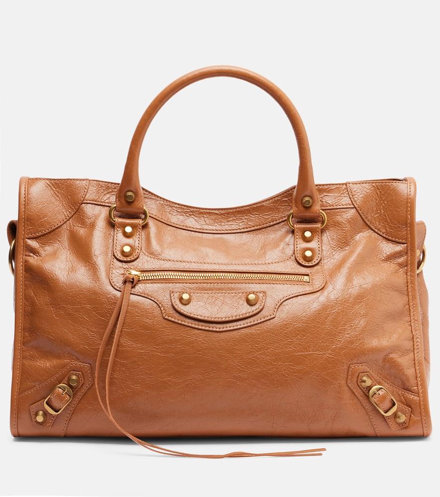 balenciaga le city medium leather tote bag