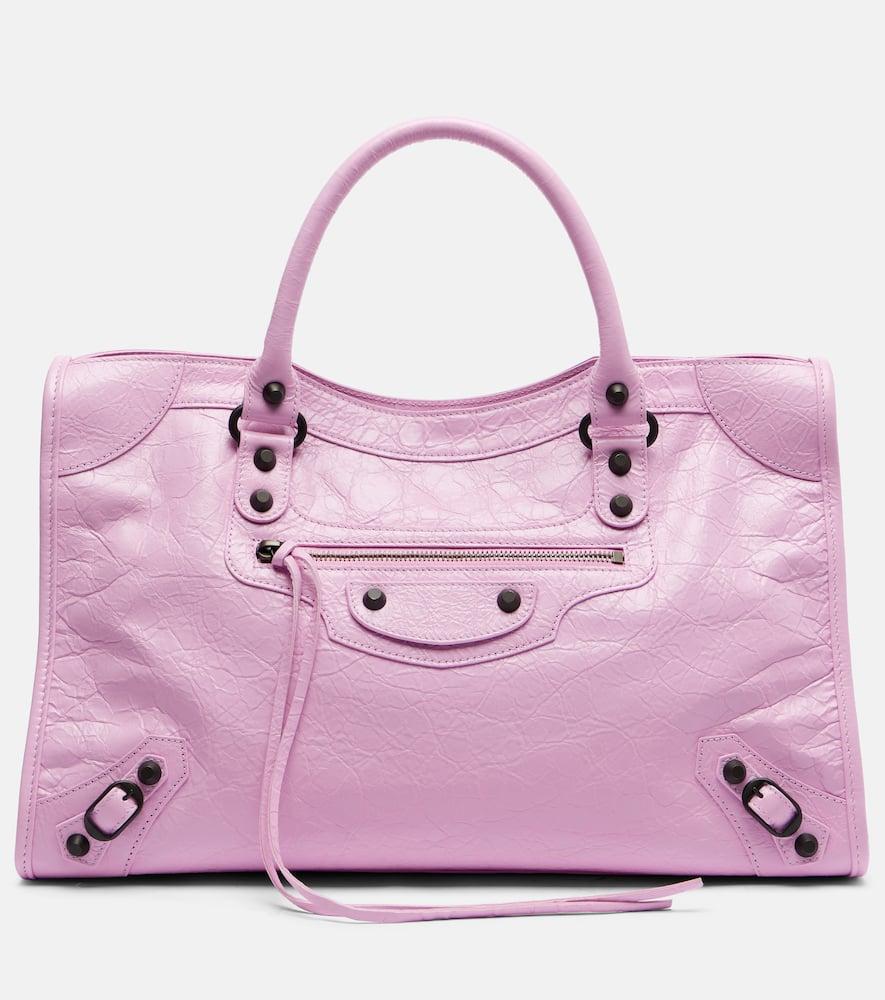 balenciaga le city medium leather tote bag