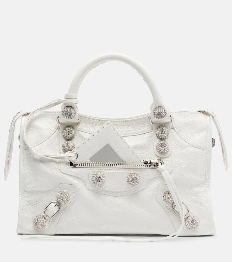 balenciaga le city small embellished leather shoulder bag