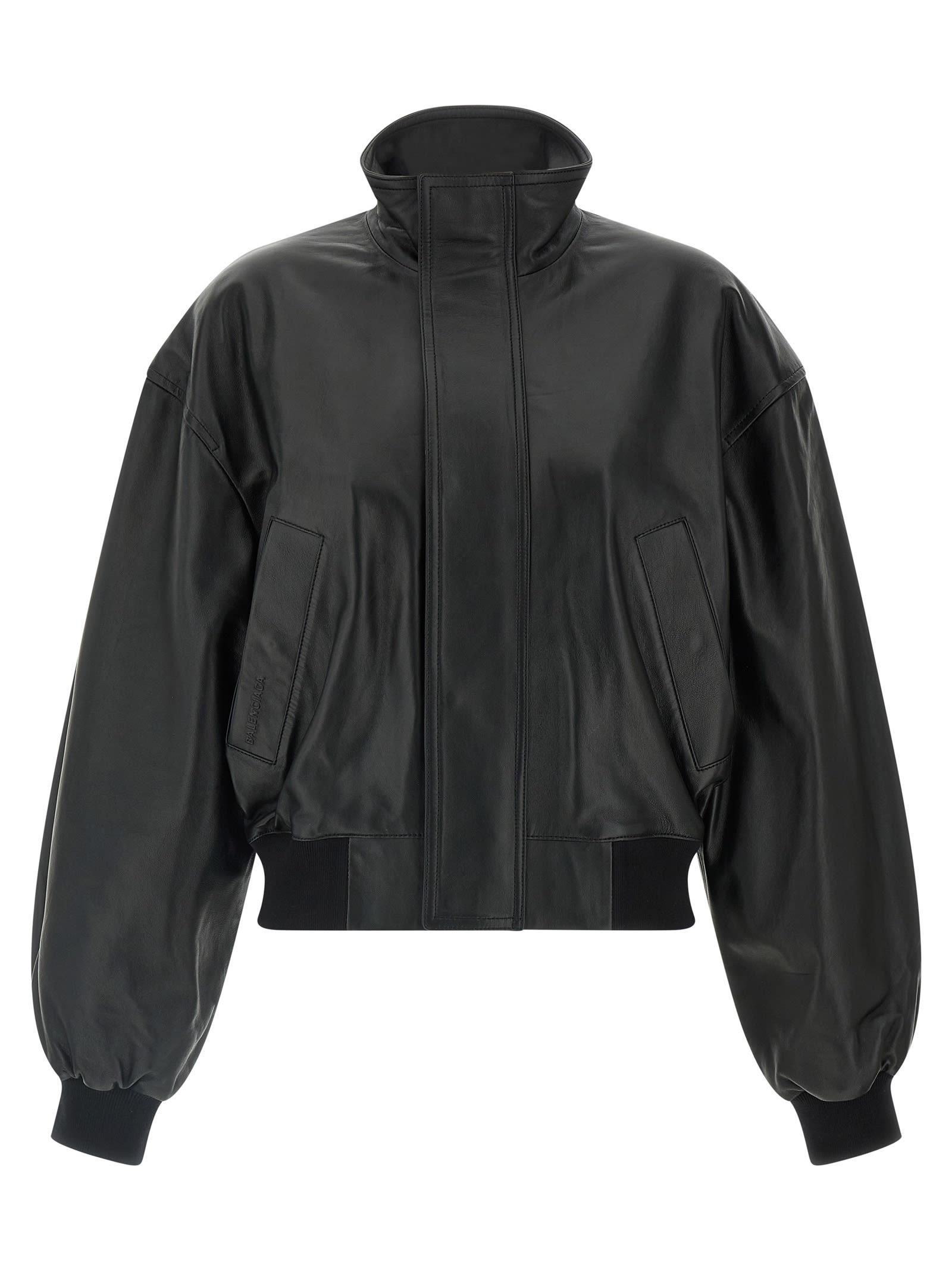 balenciaga leather blouson