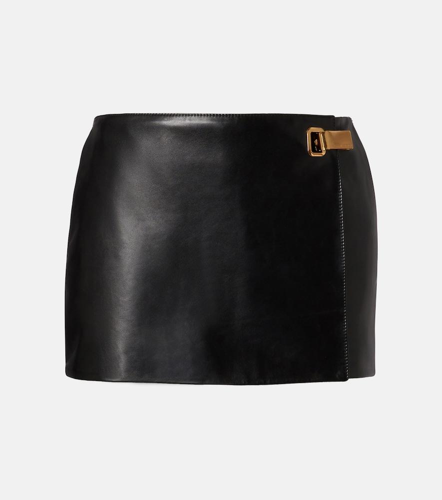 balenciaga leather skort