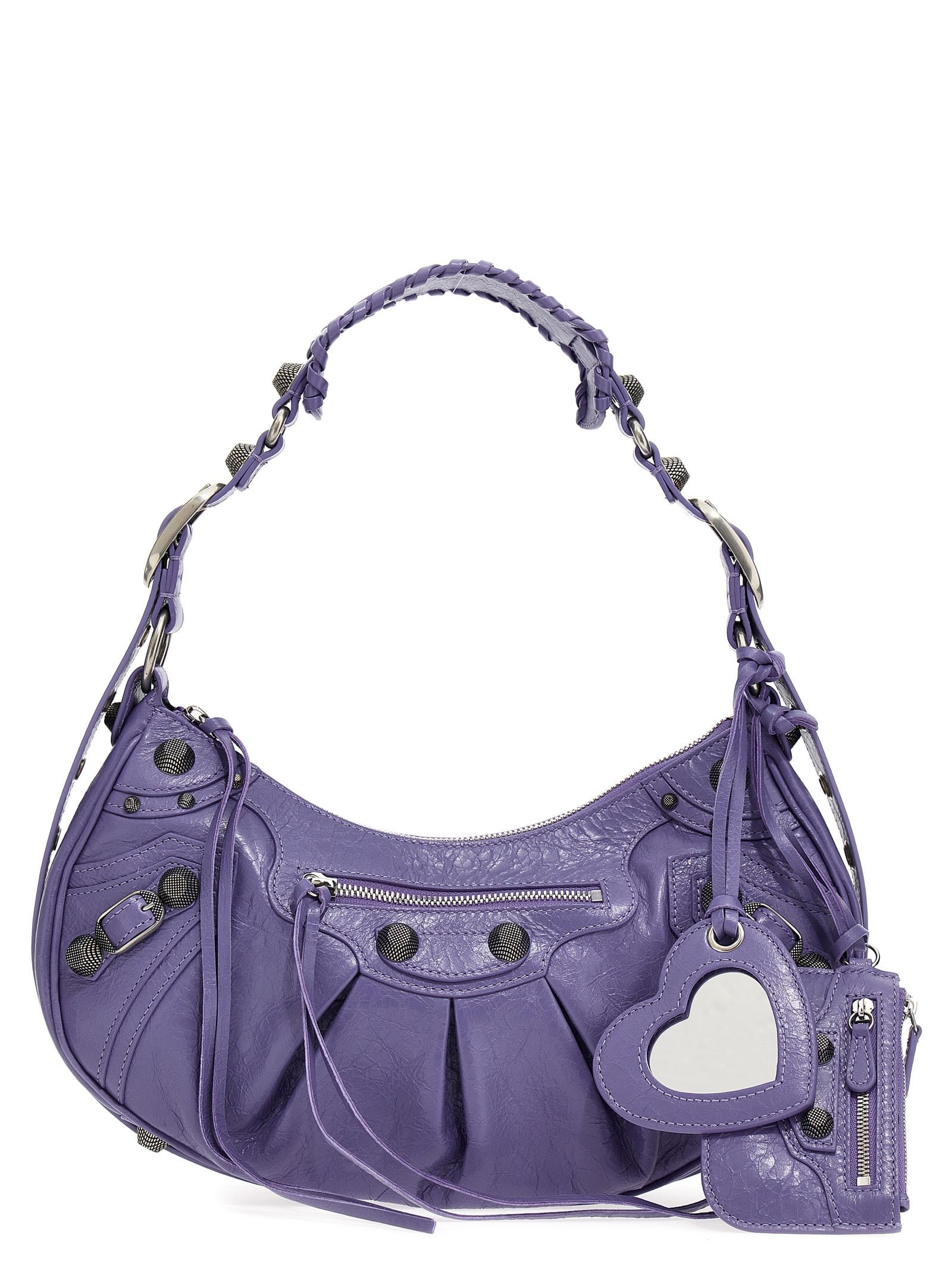 balenciaga light purple leather le cagole s shoulder bag