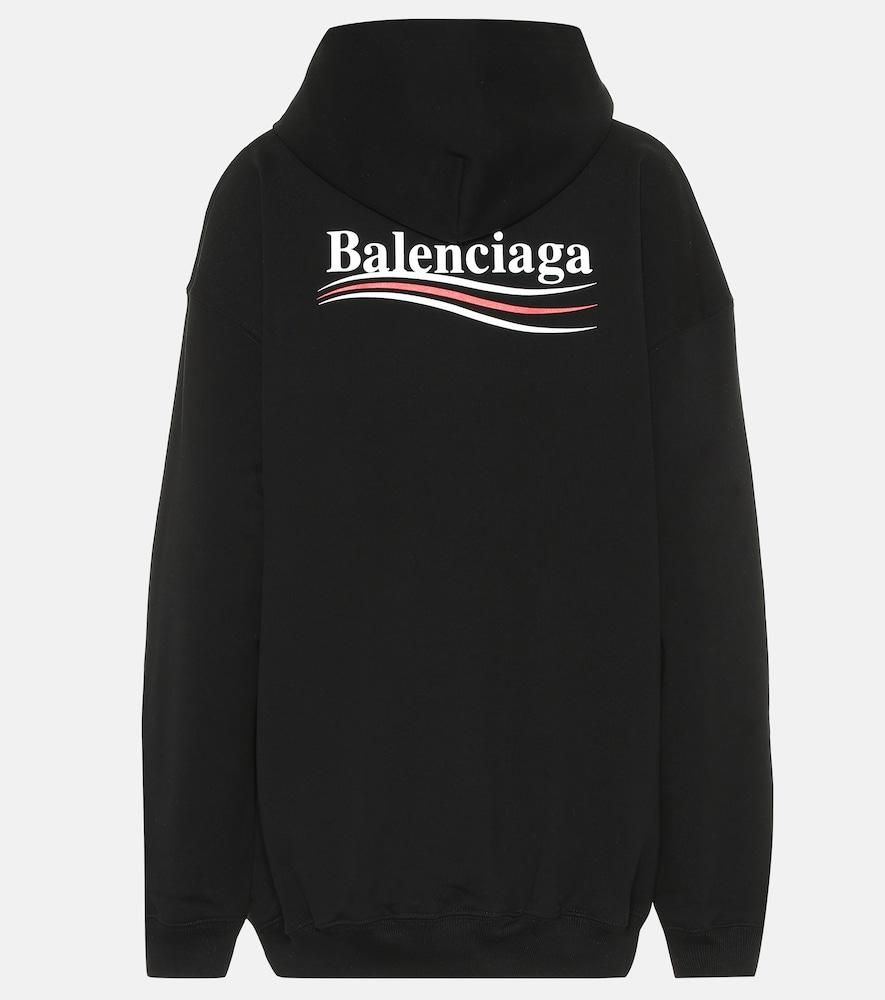 balenciaga logo cotton hoodie