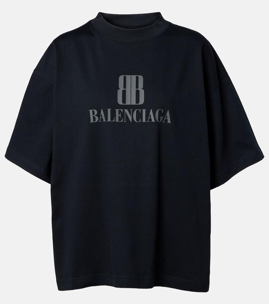 balenciaga logo cotton jersey t
