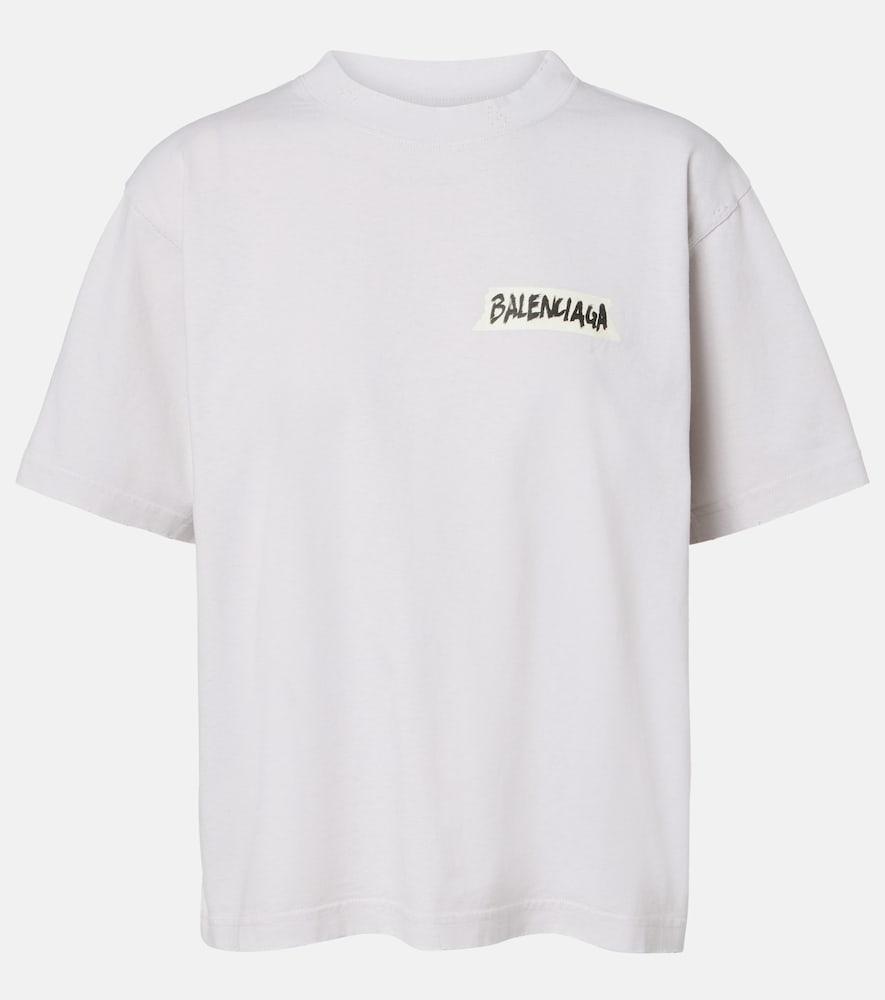 balenciaga logo cotton jersey t