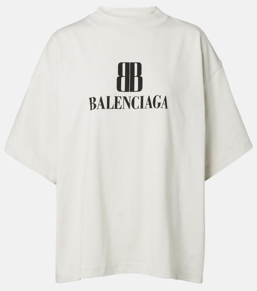 balenciaga logo cotton jersey t