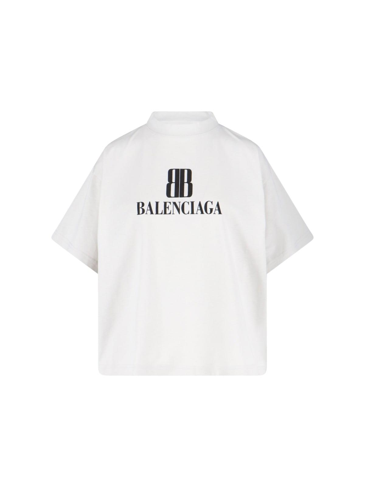 balenciaga logo crop t-shirt
