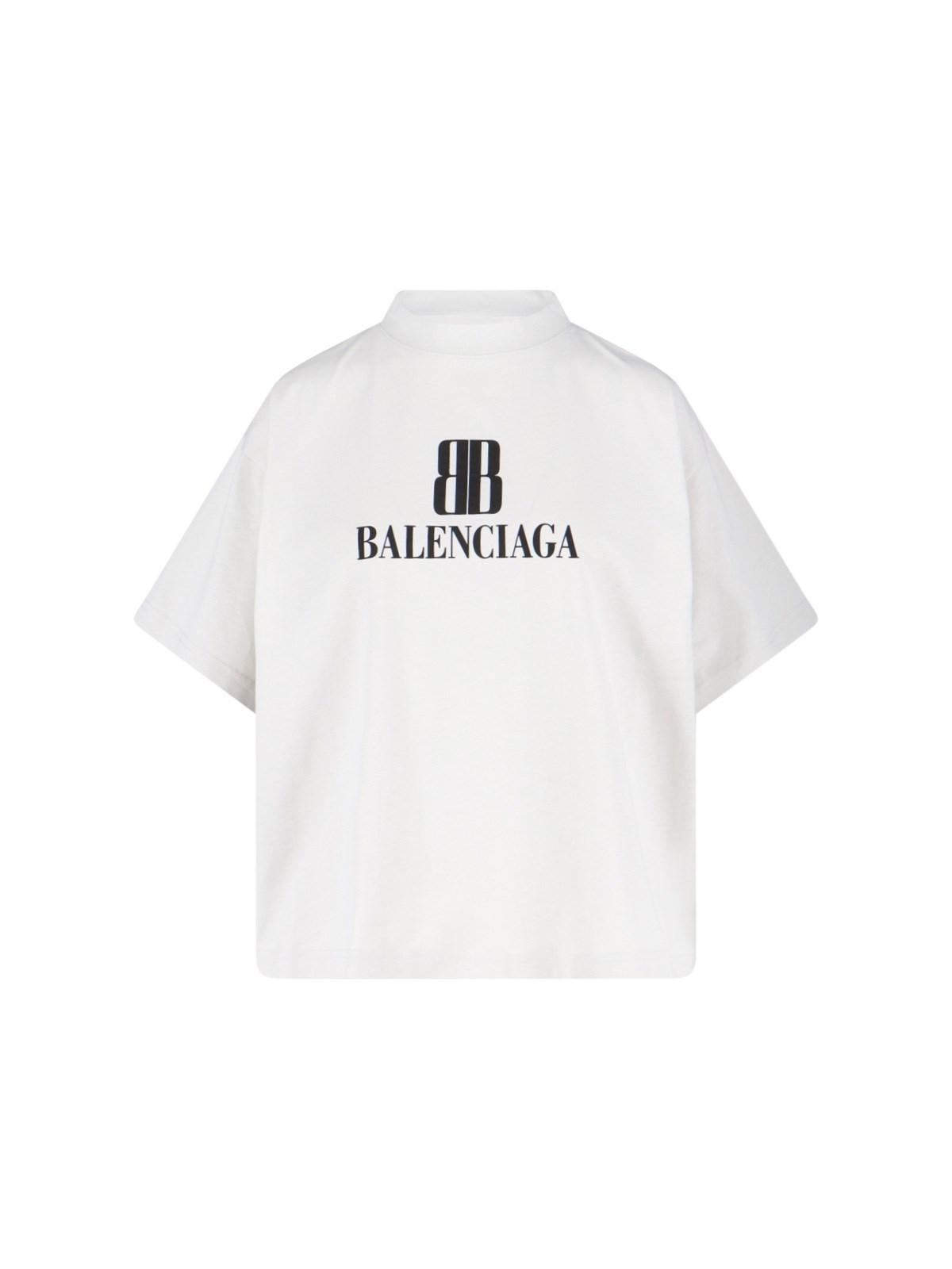 balenciaga logo crop t-shirt