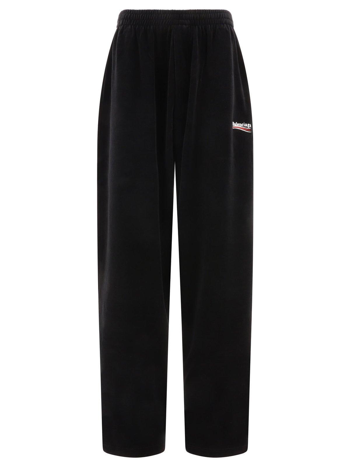 balenciaga logo embroidered track pants