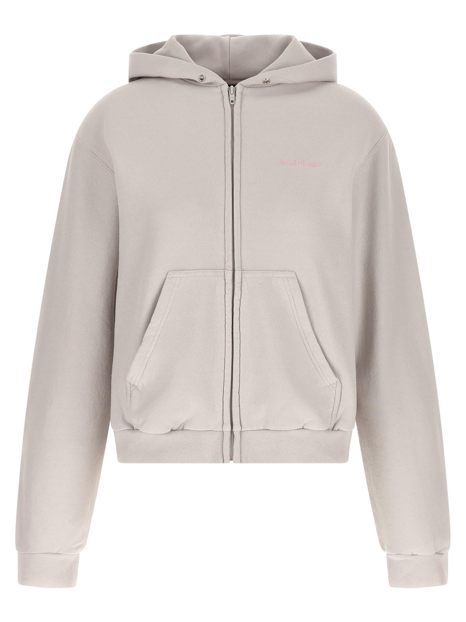 balenciaga logo embroidery hoodie