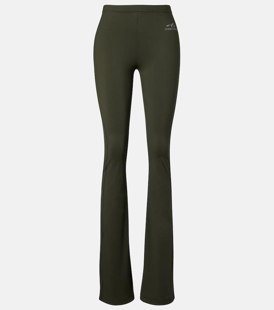 balenciaga logo flared leggings