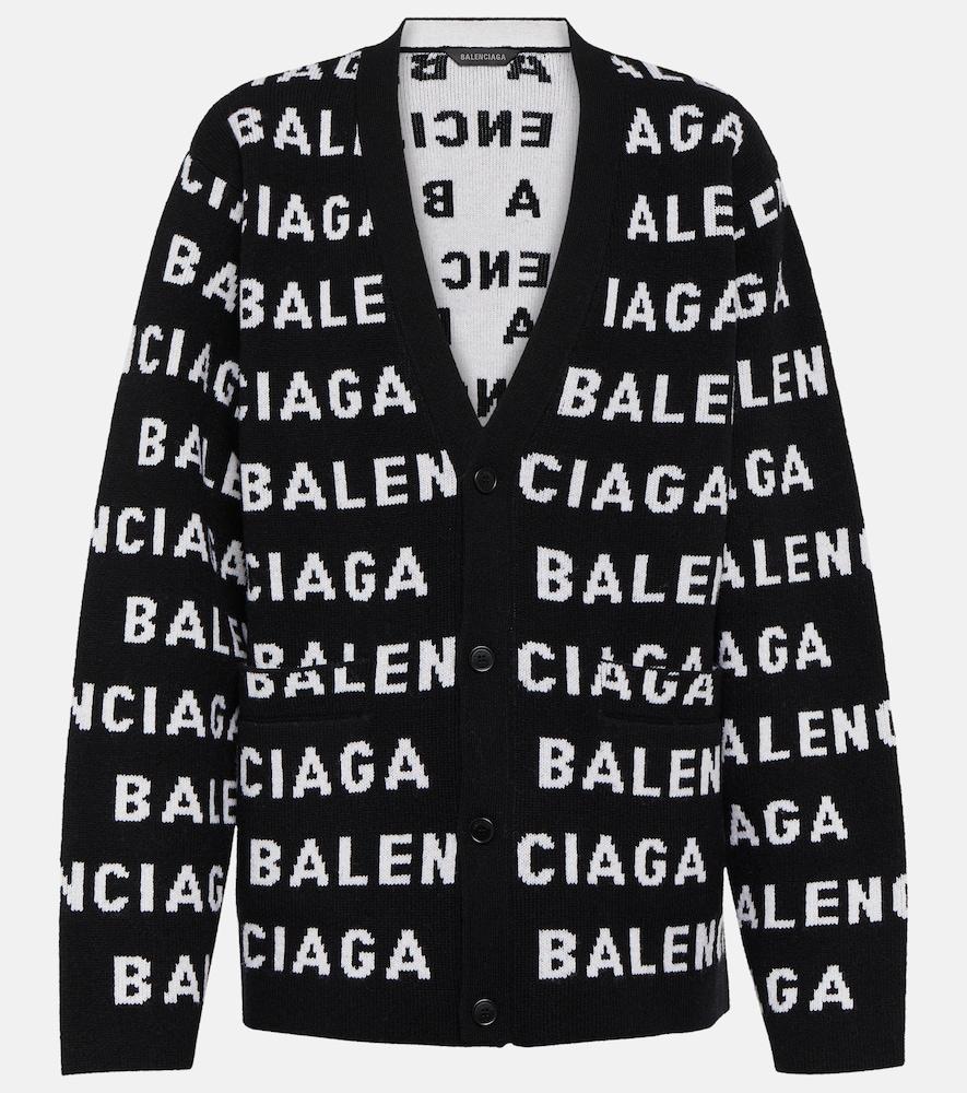 balenciaga logo jacquard wool