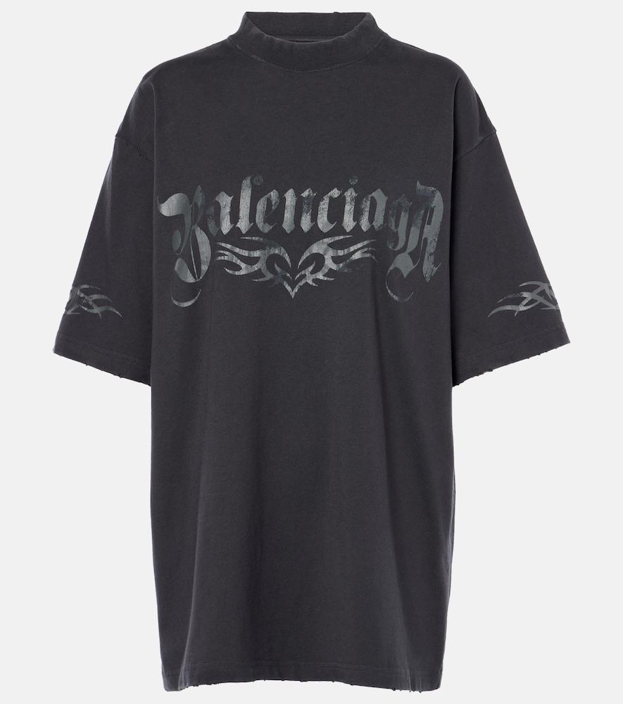 balenciaga logo oversized cotton jersey t