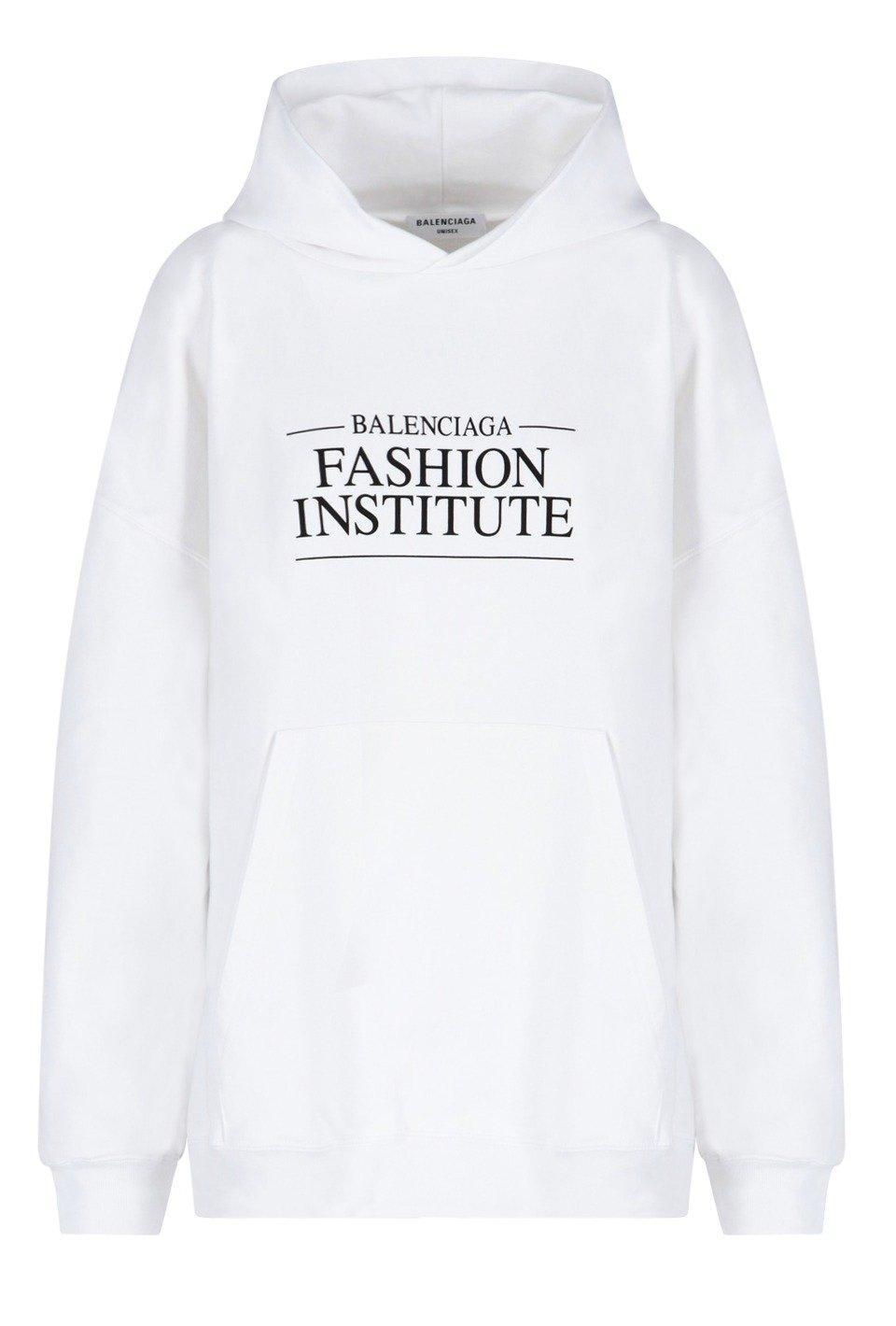 balenciaga logo printed hoodie