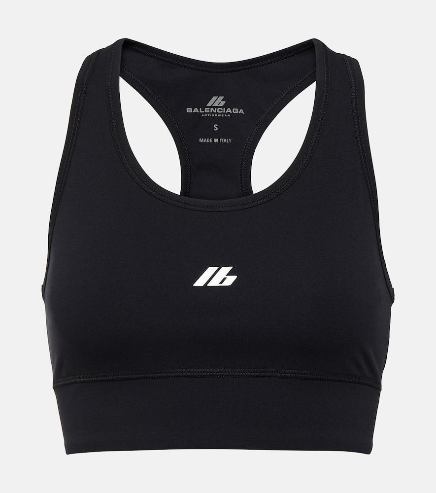 balenciaga logo sports bra
