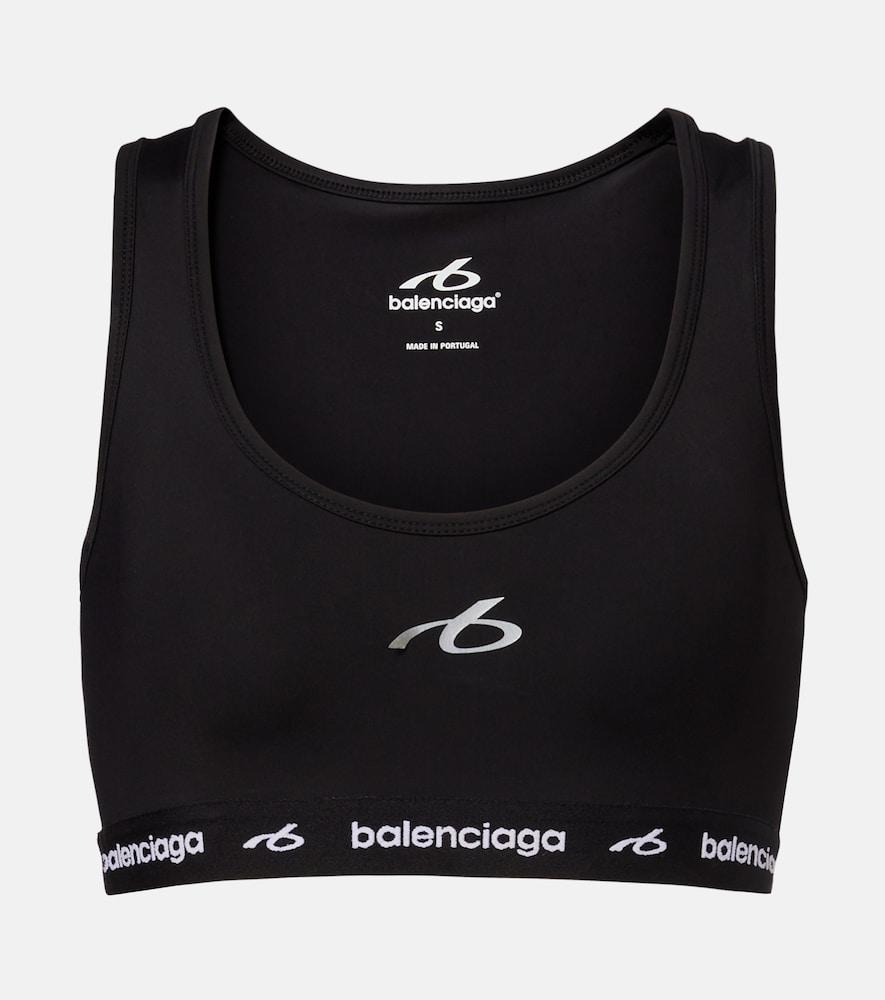 balenciaga logo sports bra
