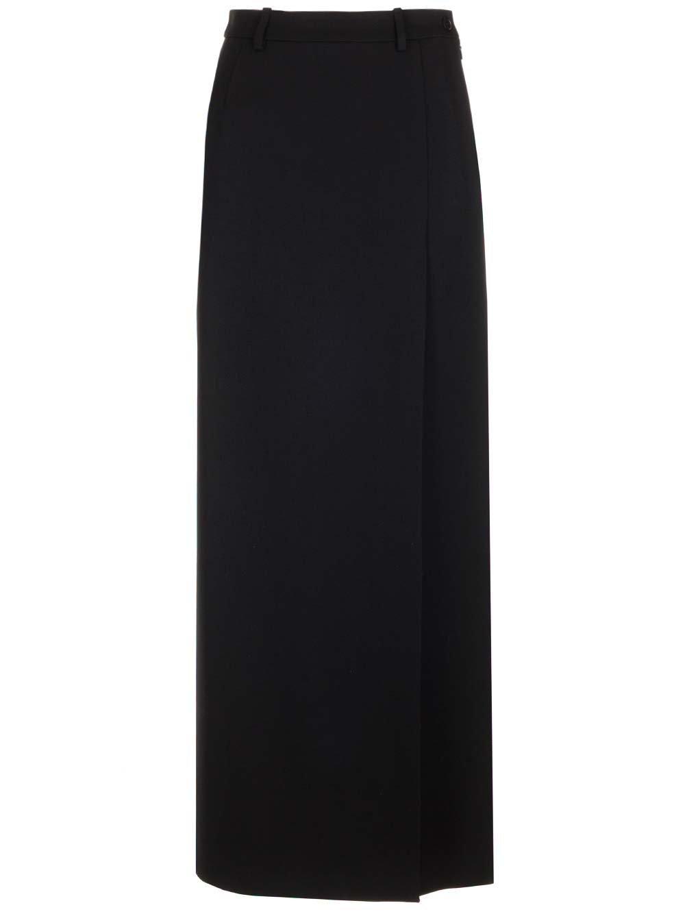 balenciaga long wool skirt