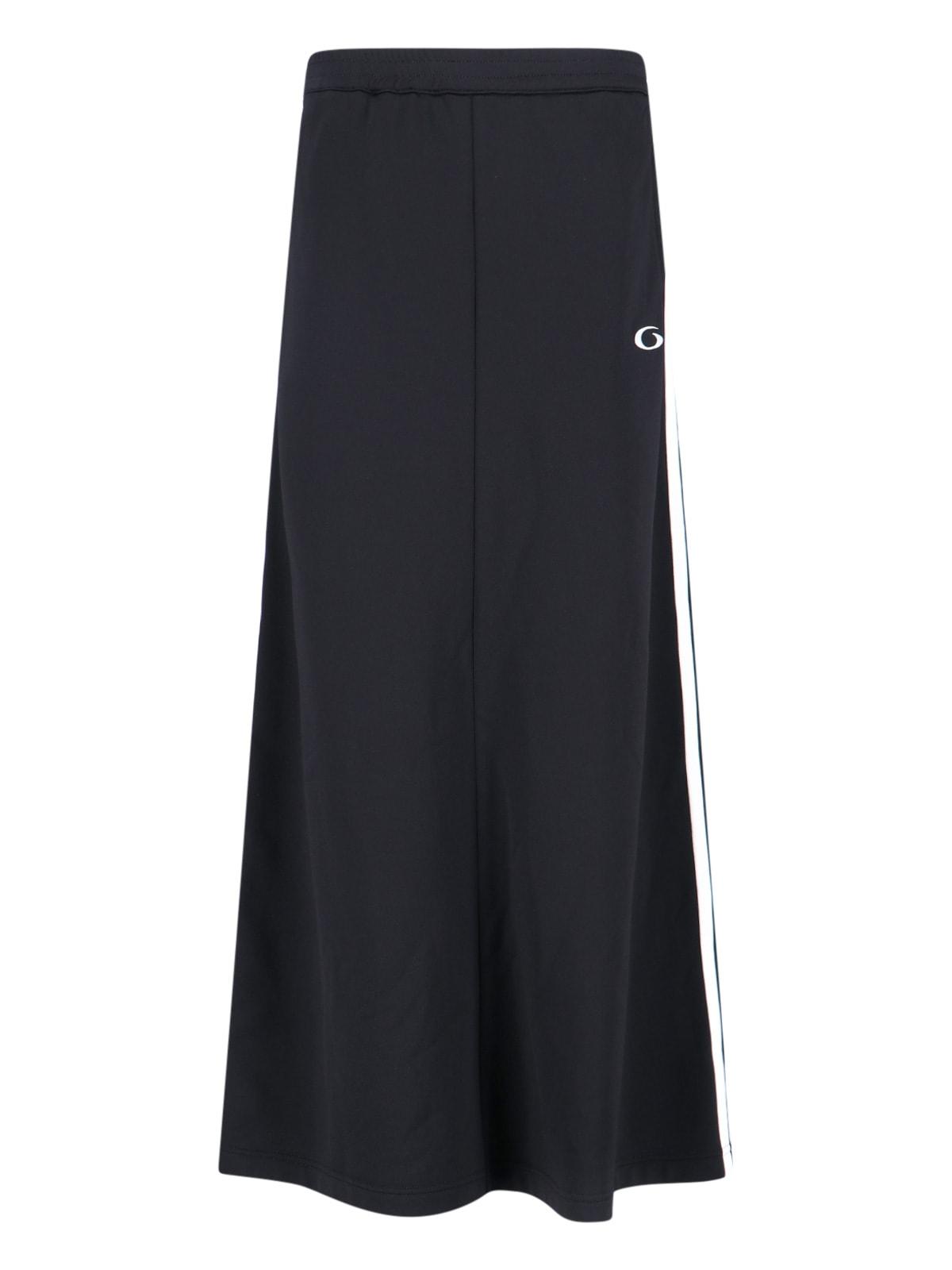 balenciaga maxi logo skirt
