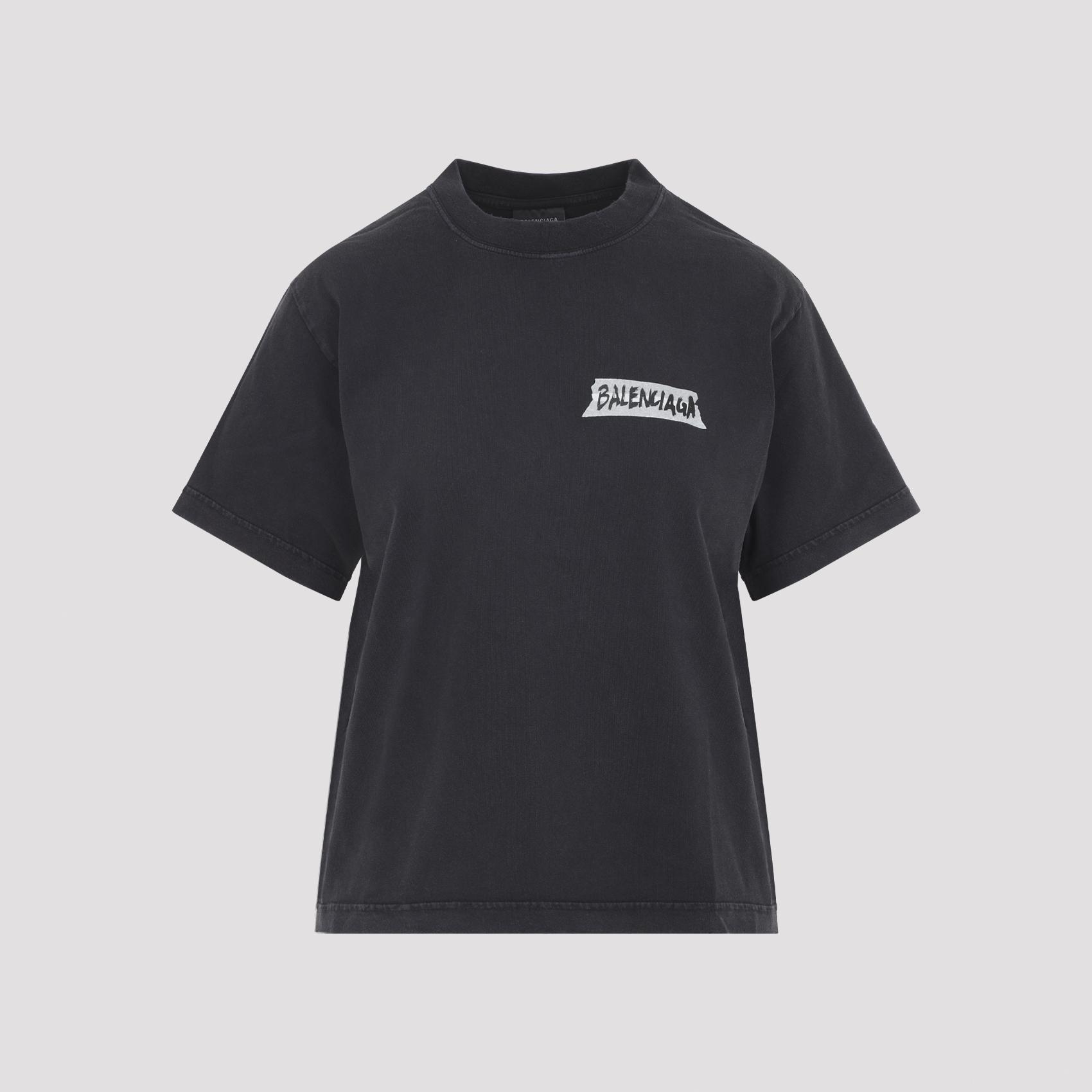 balenciaga medium fit t-shirt black cotton tshirt - women
