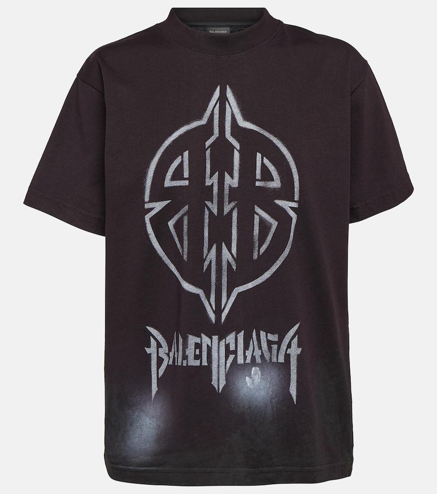 balenciaga metal bb oversized cotton jersey t
