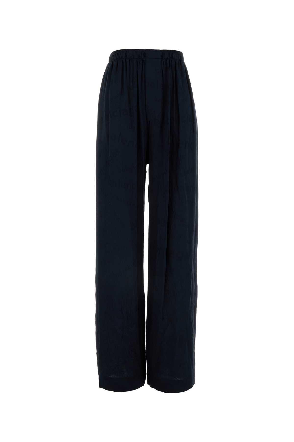 balenciaga midnight blue silk pyjama pant