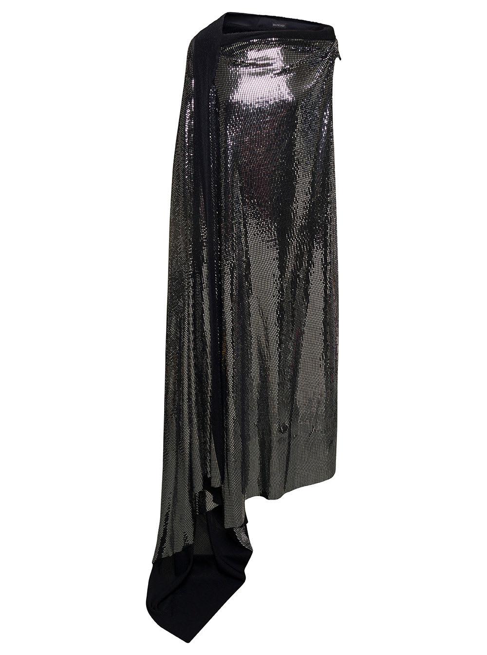 balenciaga minimal gown metallic transfert jersey