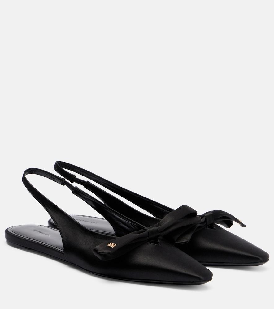 balenciaga nano bb satin slingback flats