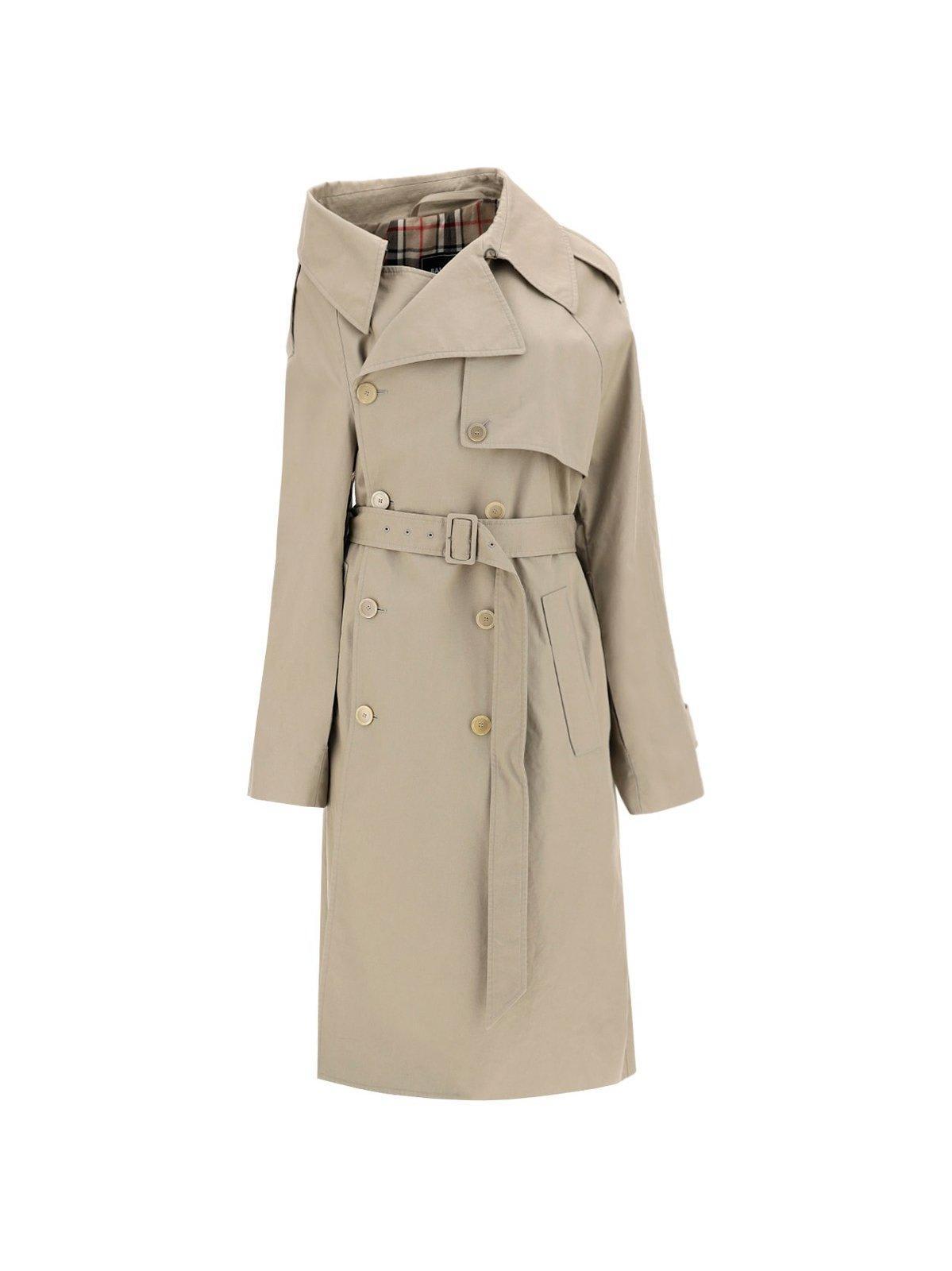 balenciaga oneshoulder trench coat
