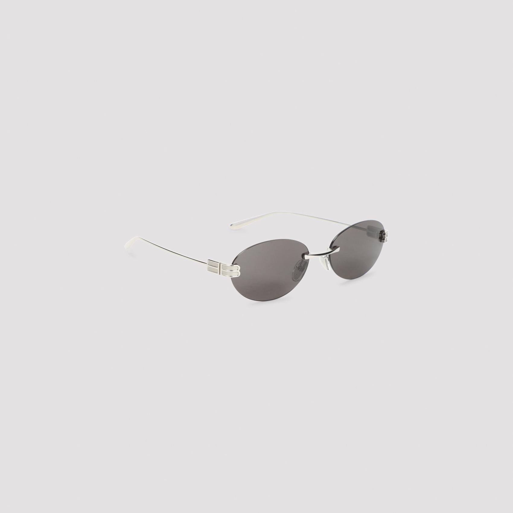 balenciaga oval sunglasses black acetate metal glasses - women