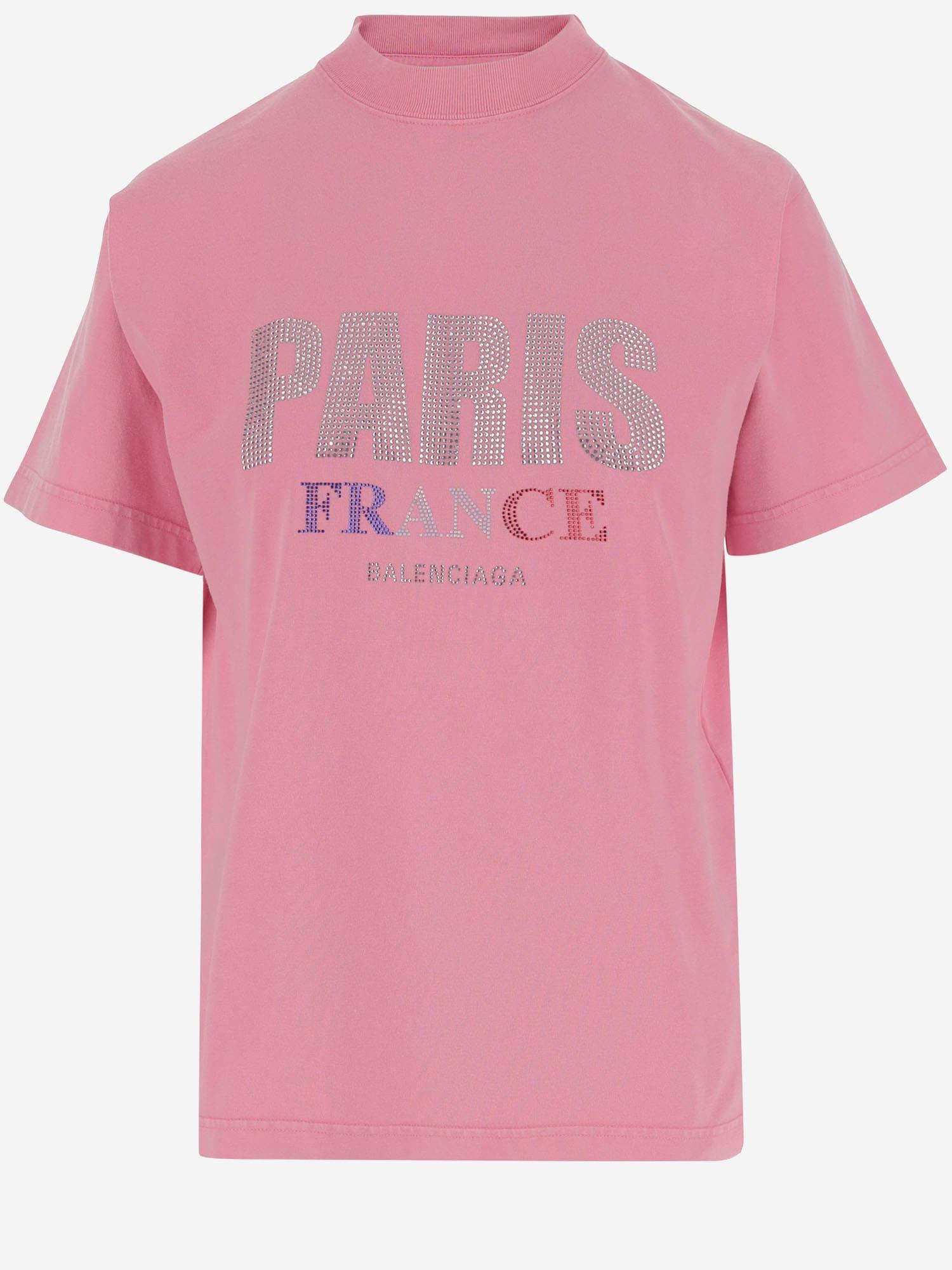 balenciaga pink cotton t-shirt