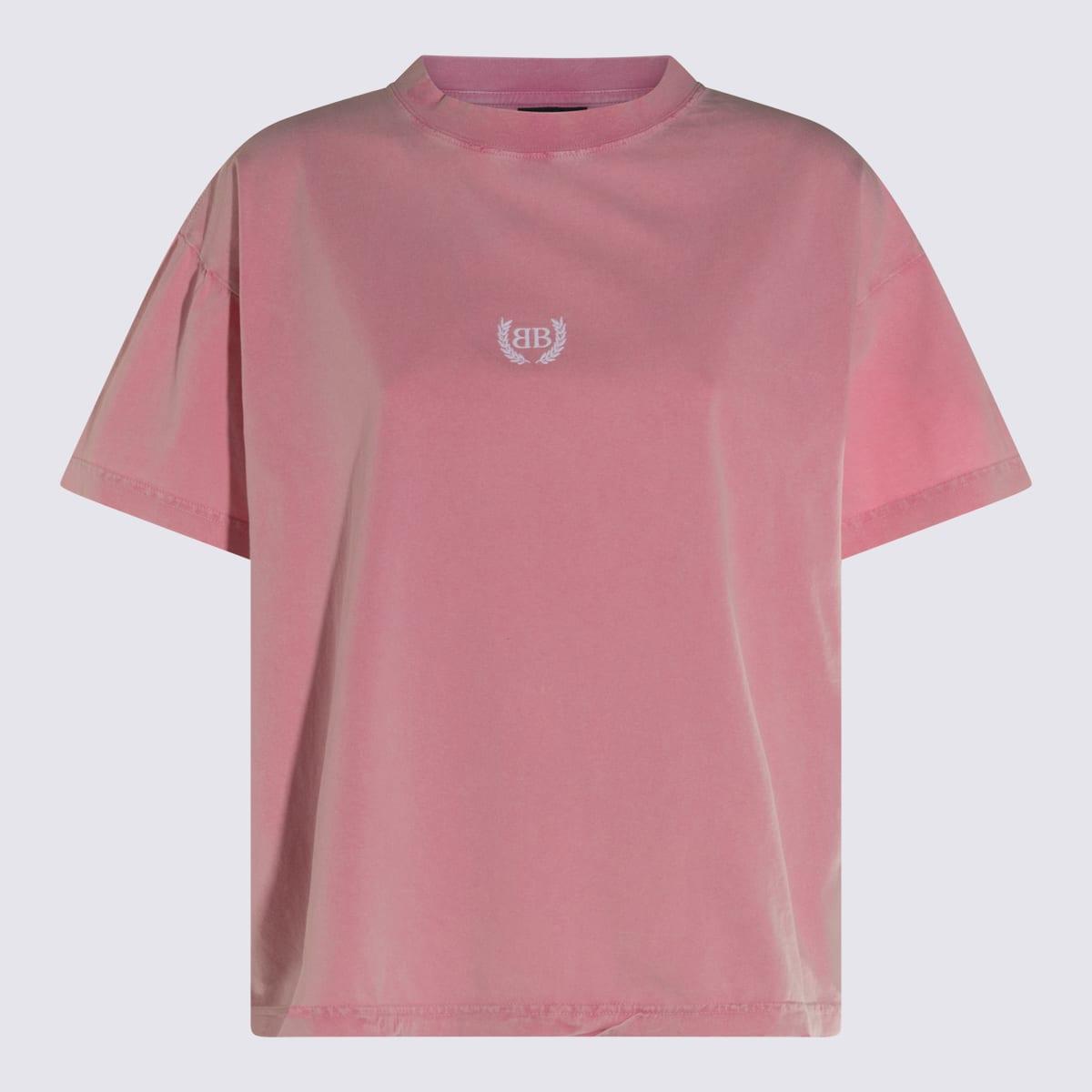 balenciaga pink cotton t-shirt