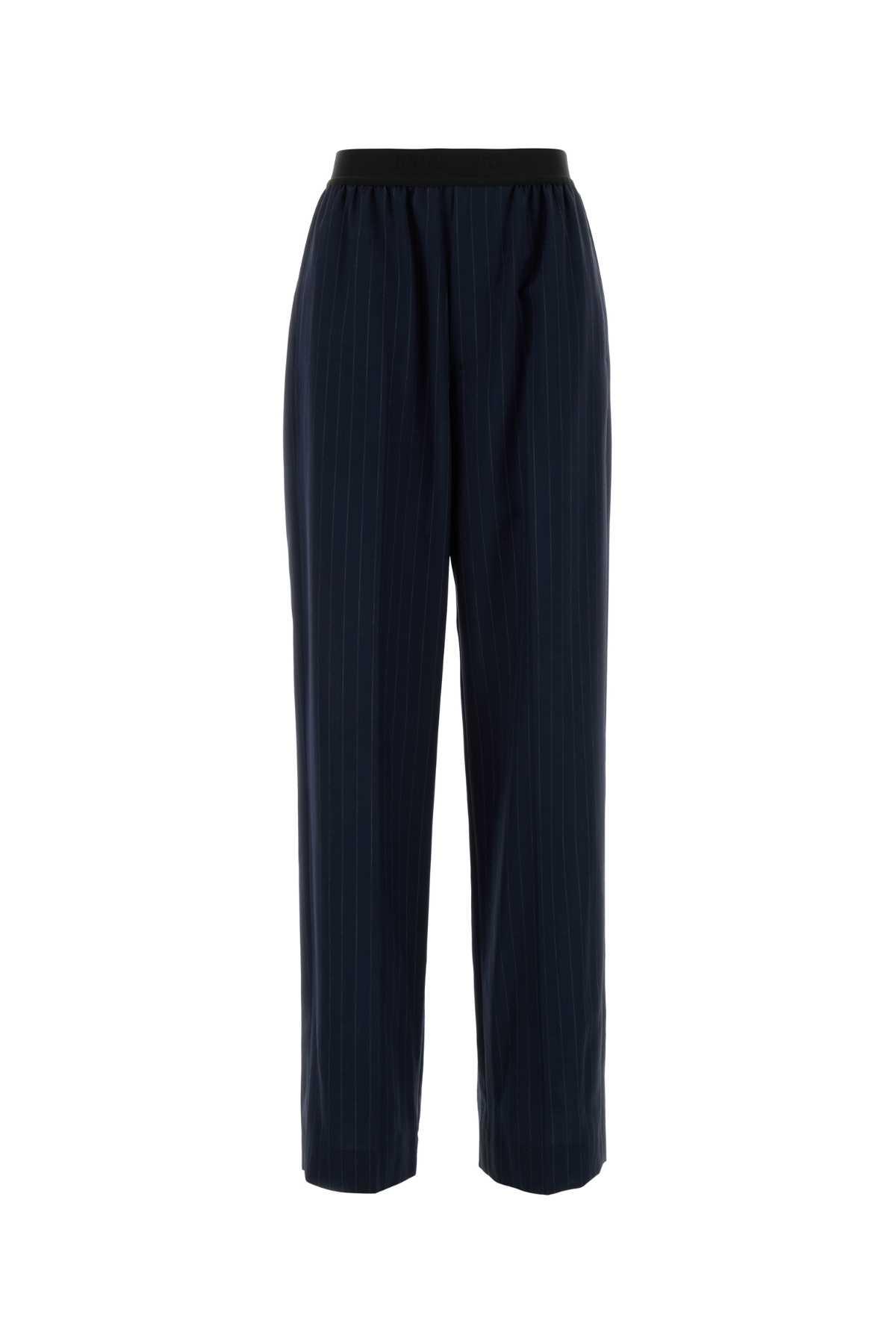 balenciaga pinstriped elastic waist pants