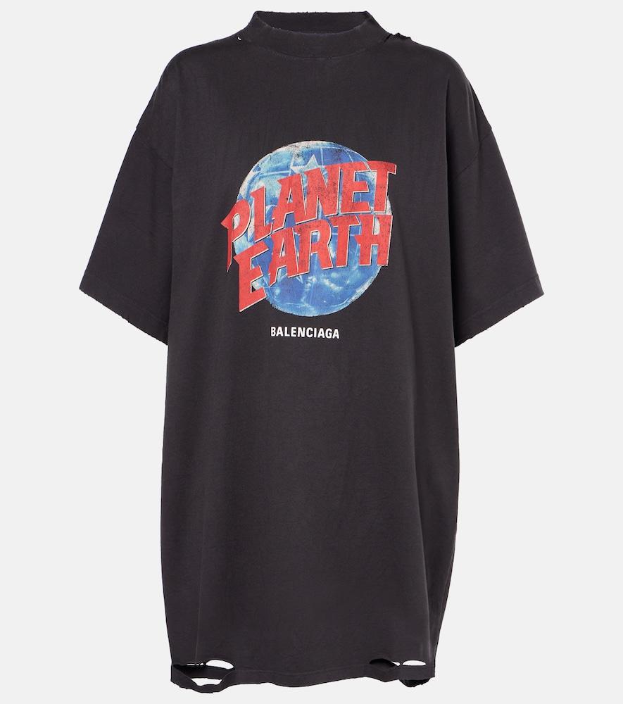 balenciaga planet earth cotton jersey t