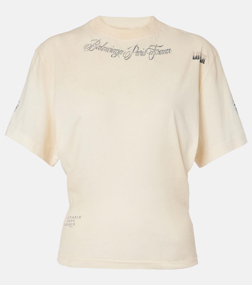 balenciaga printed cotton jersey t