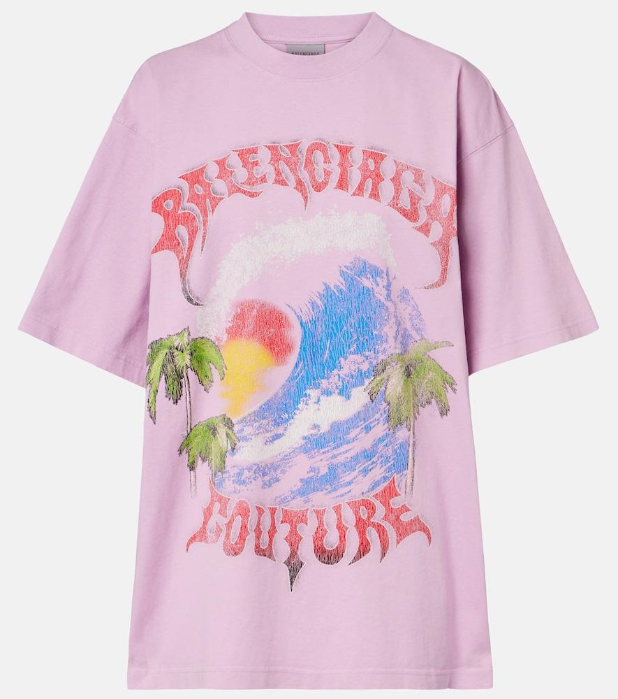 balenciaga printed cotton jersey t