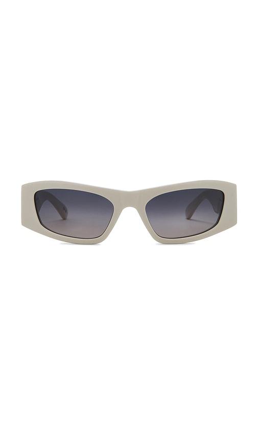 balenciaga rectangular sunglasses in white.