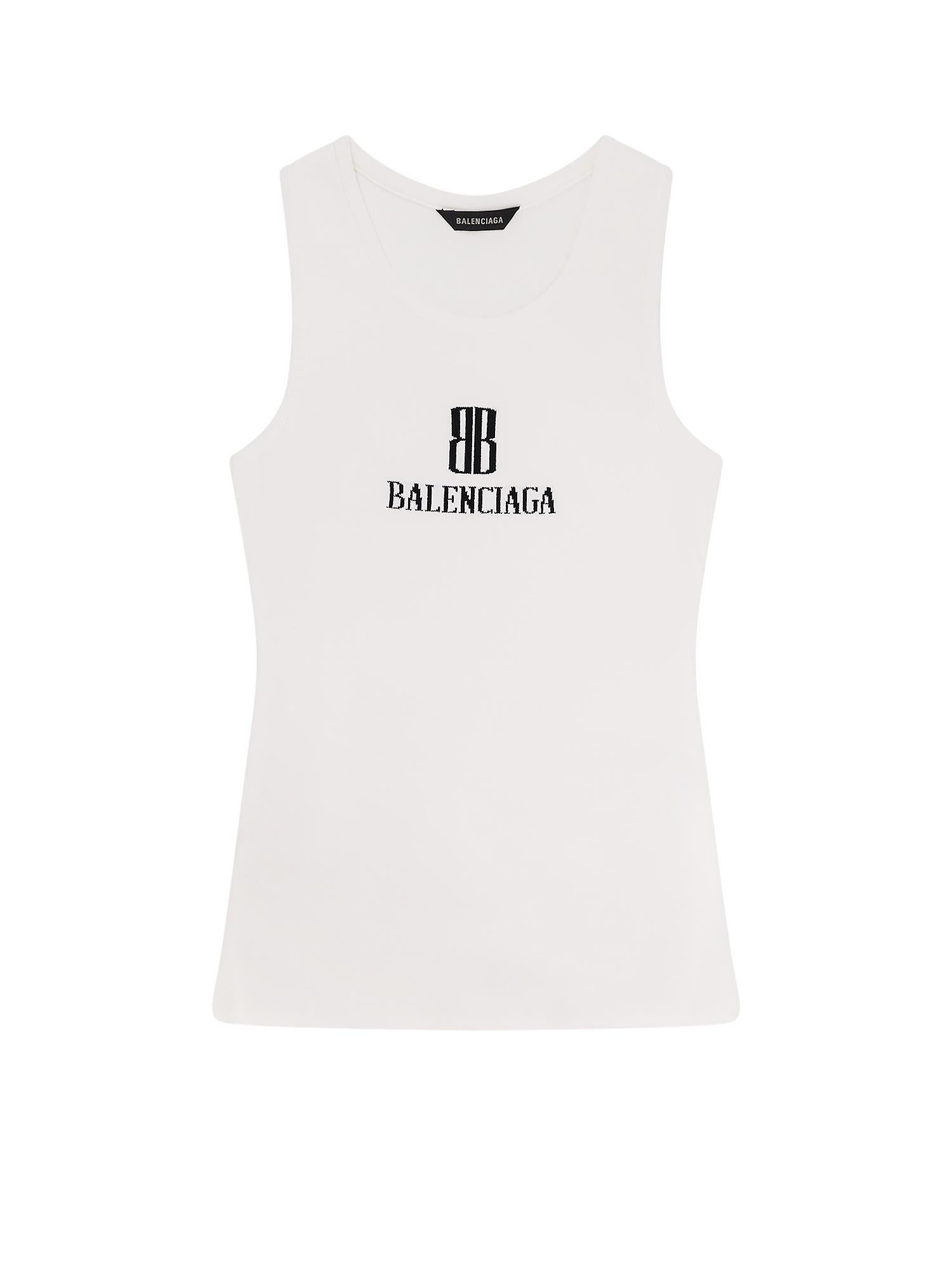 balenciaga ribbed viscose blend tank top