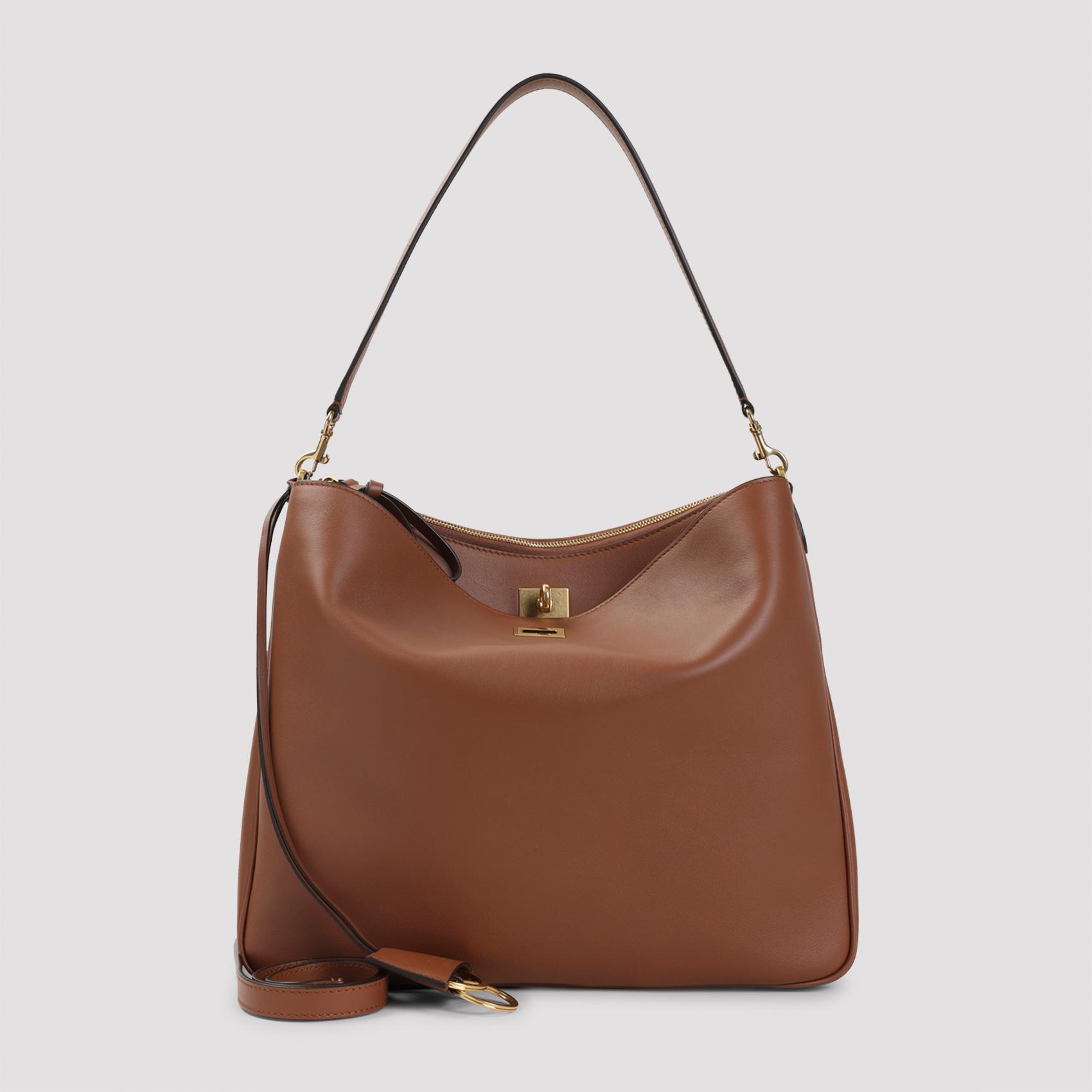 balenciaga rodeo hobo m shoulder bag nude & neutrals calf leather - women