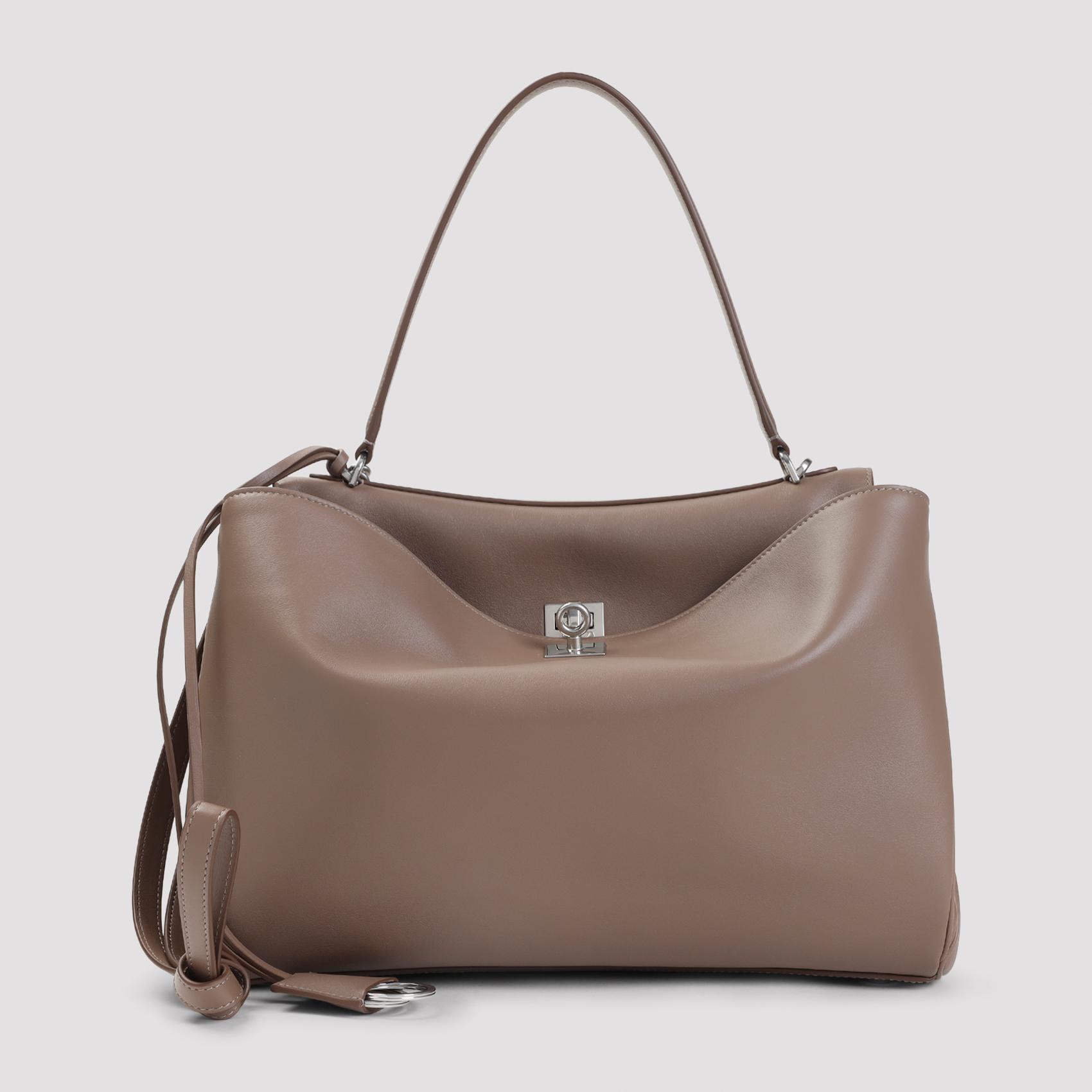 balenciaga rodeo m handbag nude & neutrals calf leather bag - women
