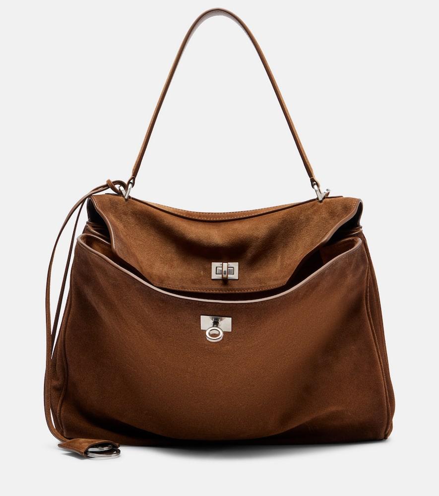 balenciaga rodeo medium suede tote bag