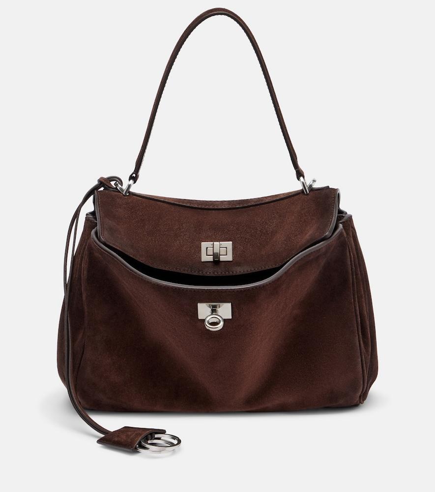 balenciaga rodeo small suede shoulder bag